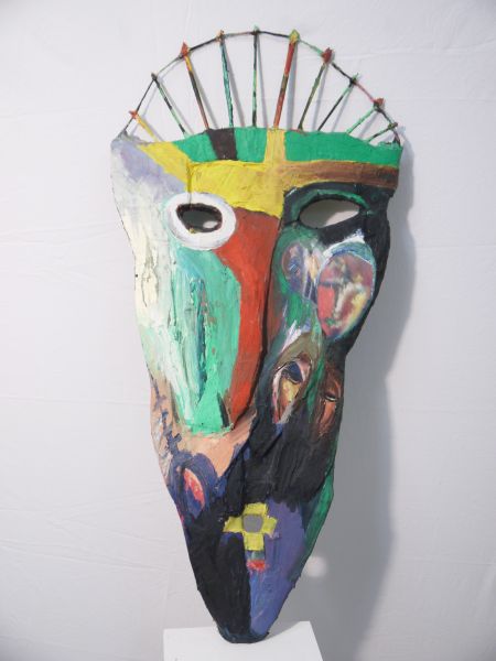 Maske für bessere Zeiten, 2009, Mixed Media, 97 x 47 x 3 cm